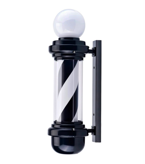 Polo Faro de Luz Barbero Largo Blanco y Negro