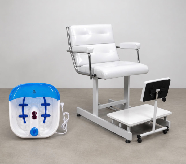 COMBO PEDICURIA: Sillón Pedicuro Recto + Spa de Pies