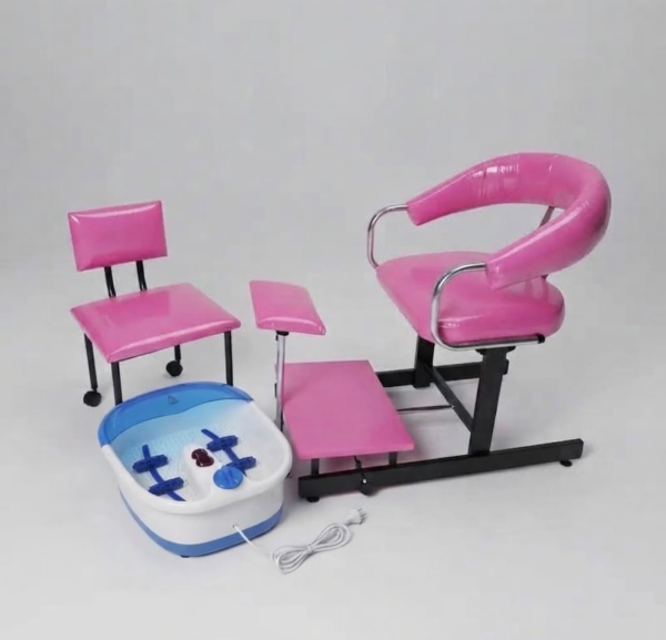 COMBO PEDICURIA: Sillón Pedicuro Curvo + Sillín + Spa de Pies
