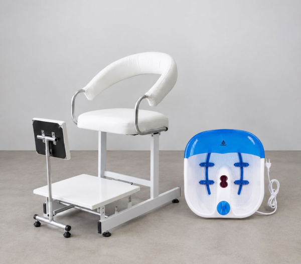 COMBO PEDICURIA: Sillón Pedicuro Curvo + Spa de Pies